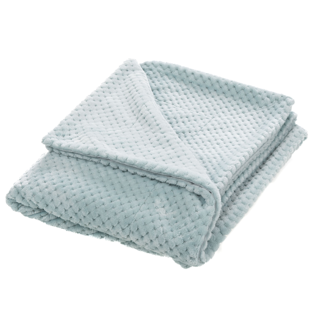 Plaid damier bleu glacier