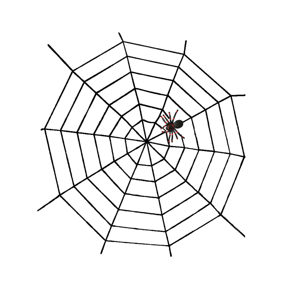 Toile d'araignée géante en corde pour décoration d'Halloween D.152 cm