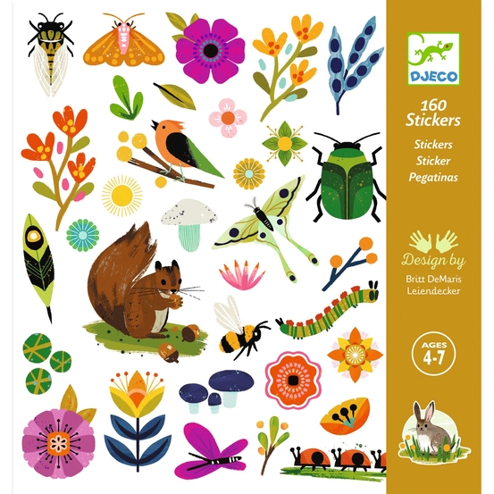 Stickers à coller 'Jardin' - x160 pièces