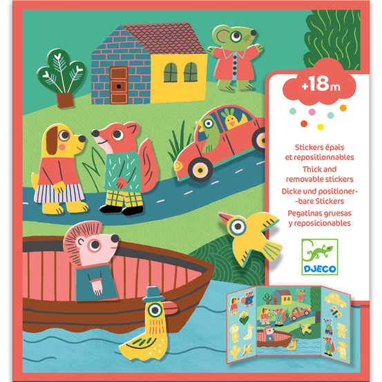 Stickers à coller 'Les animaux' - x14 pièces