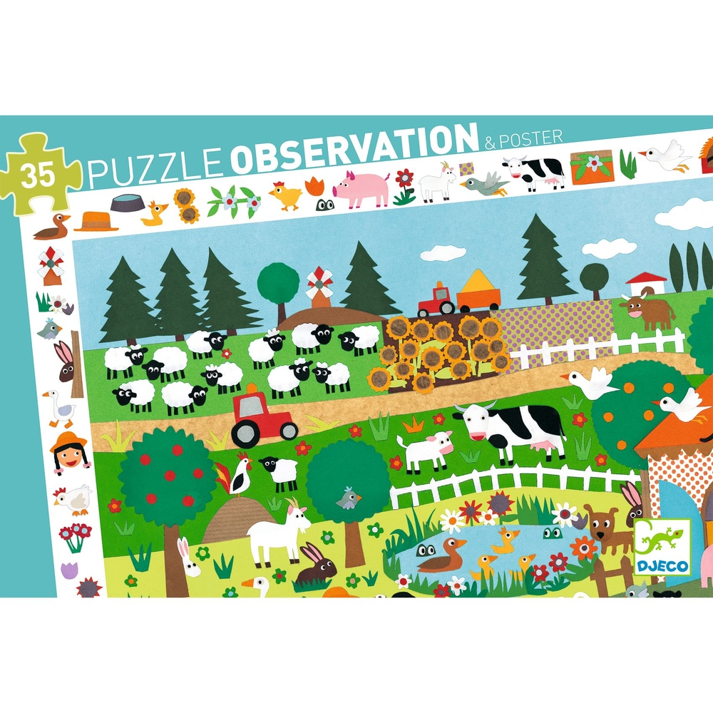 Puzzle éducatif 'observation à la ferme' - 35 pièces