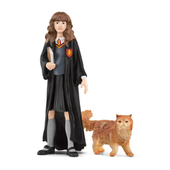Figurine Hermione Granger™ et Pattenrond en plastique - H.10 cm