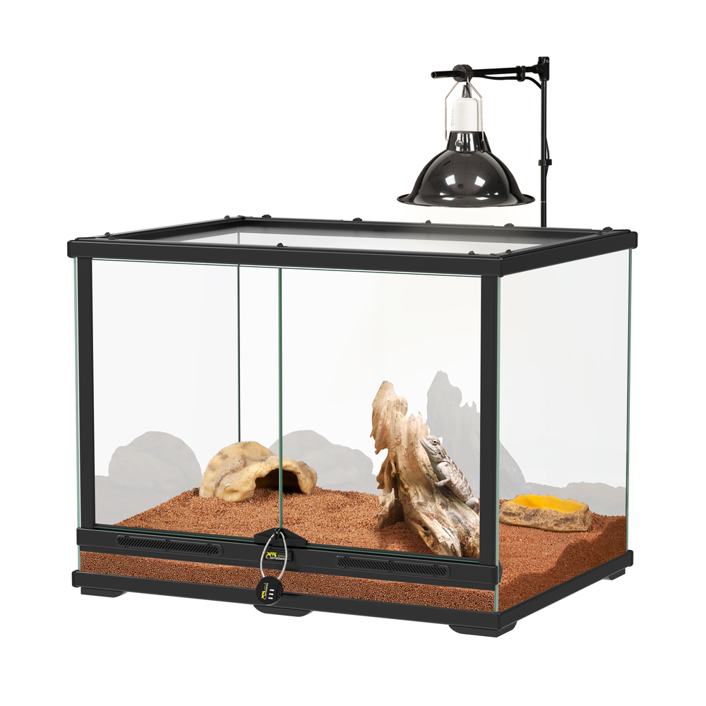 Kit terrarium pour Pogona juvenile, coloris noir L.60 x l.45x H.45 cm