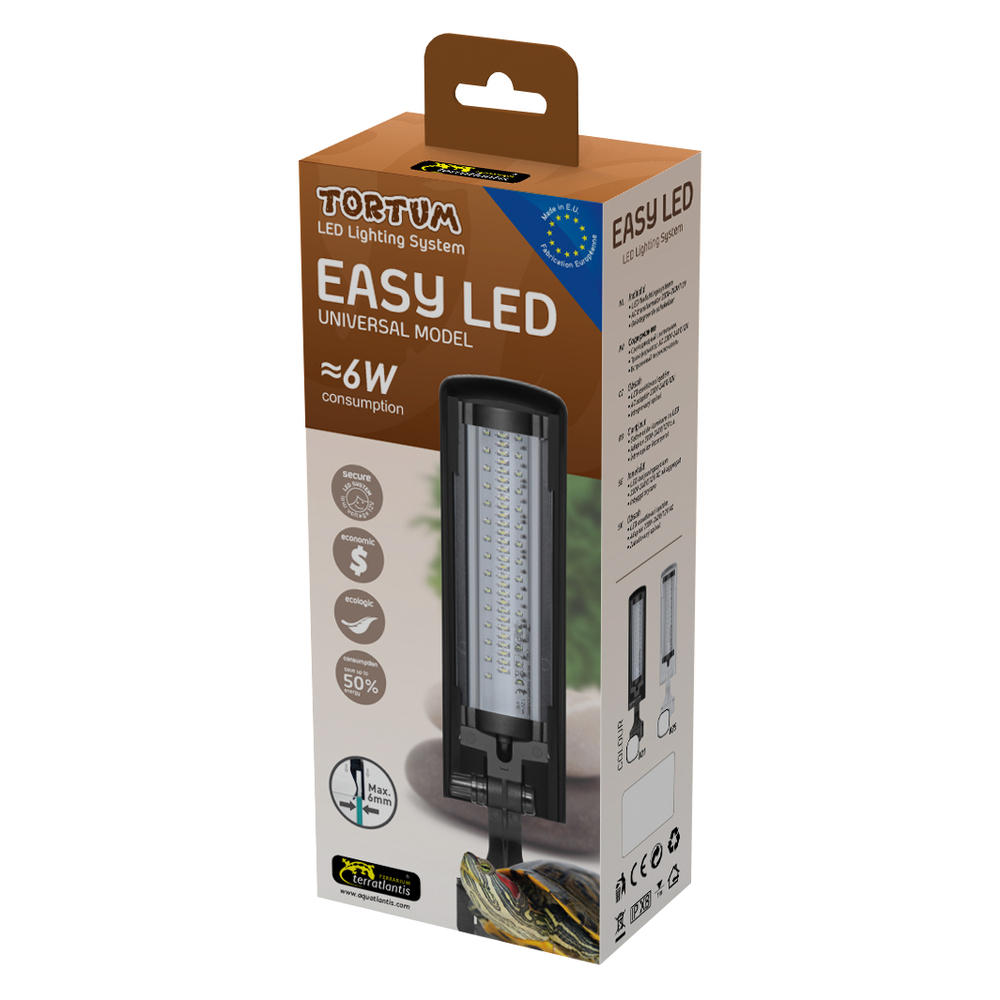 Eclairage terrarium tortue Easy led modèle universel 6w Blanc
