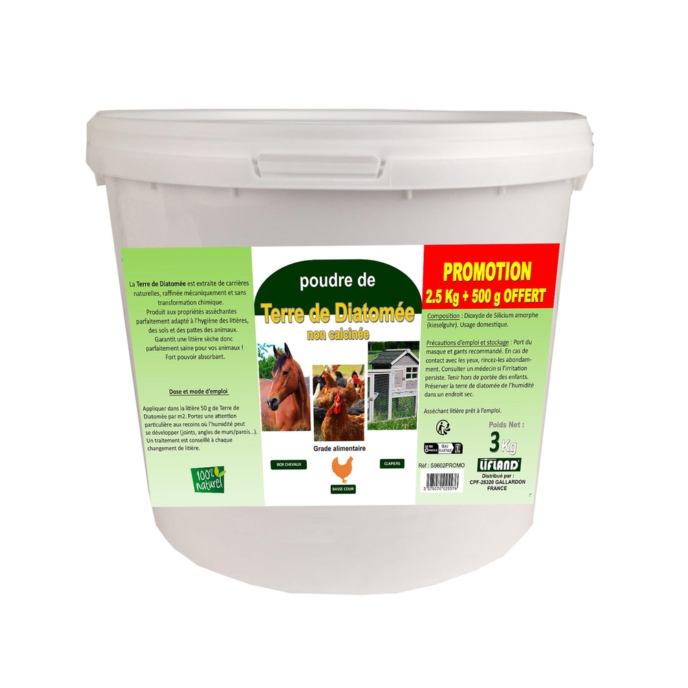 Terre de diatomee 2,5kg + 500g Offert