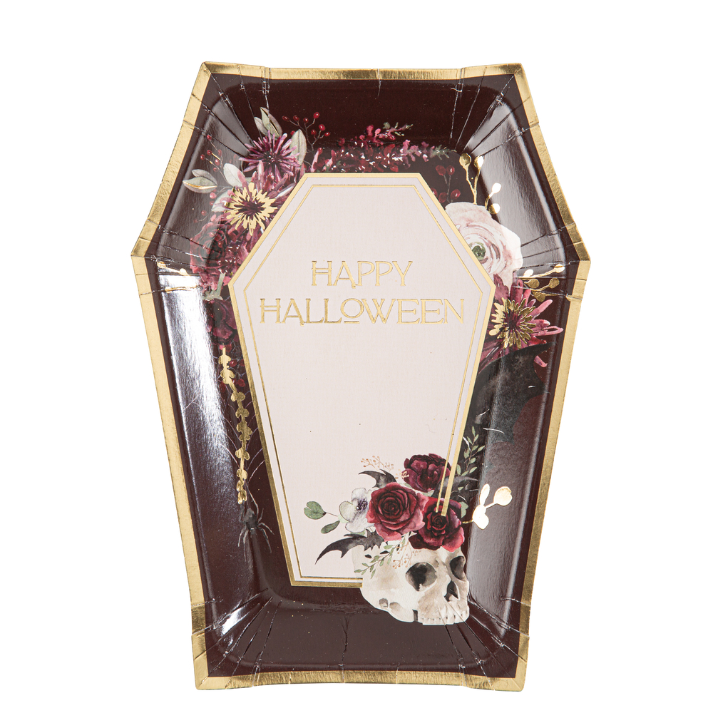 Assiettes Cercueil Happy Halloween x 8