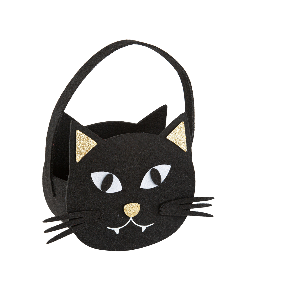 Panier Chat en feutrine noir 25 x 21 x 8.5 cm