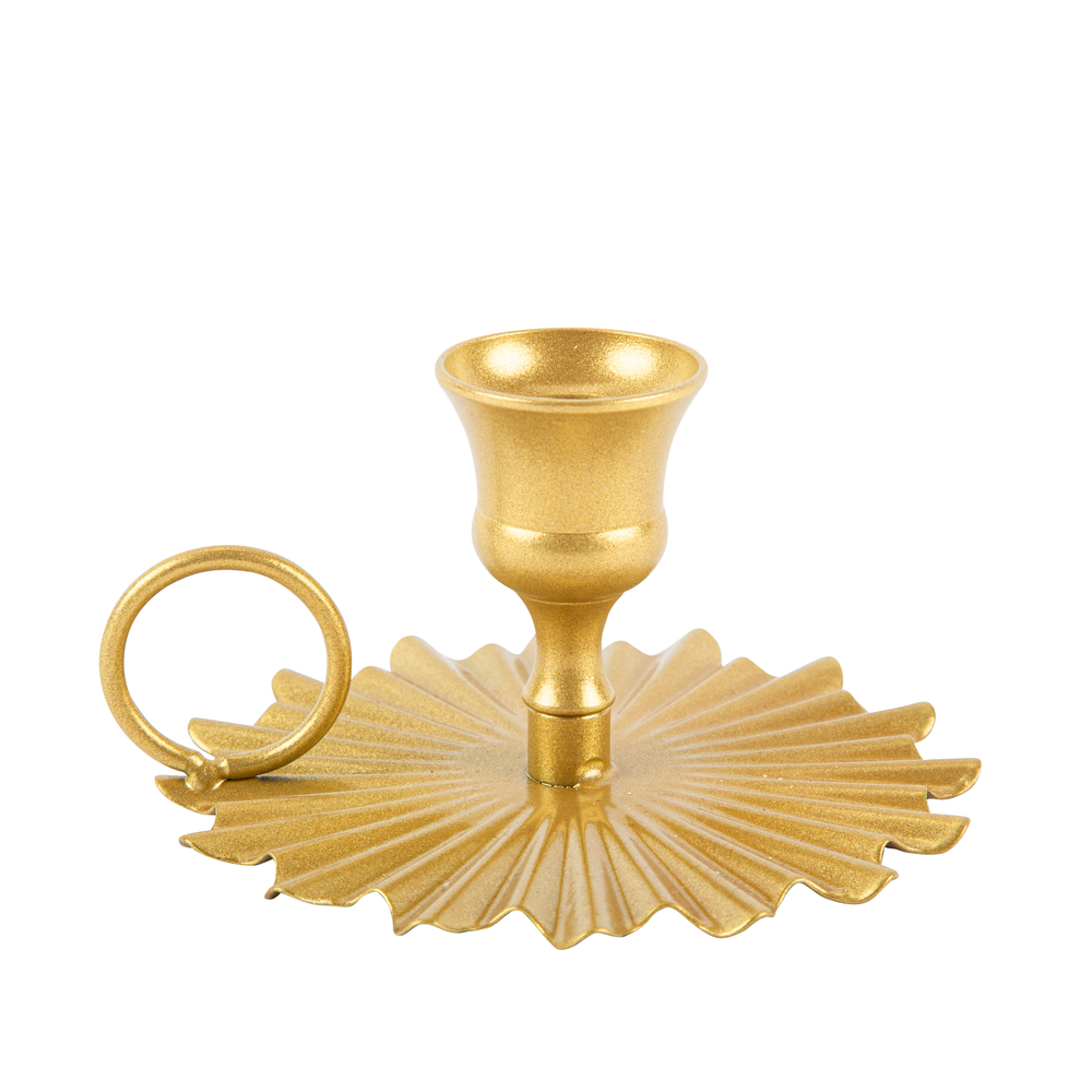 Bougeoir Soleil or mat 10 x 5,5 cm