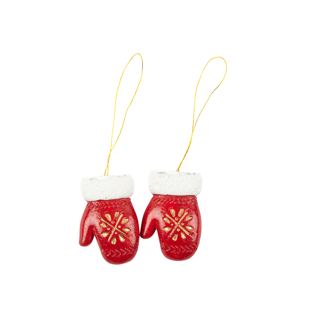 Deco Moufles A Suspendre Resine x2