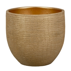 Cache-pot Antilia beige/or Ø16cm - H14cm