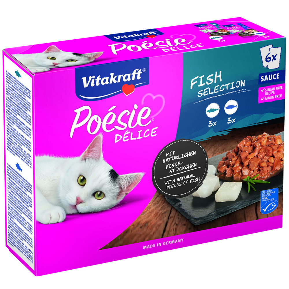 Multipack Poésie Délice pour chat - Poisson en sauce 6x85g