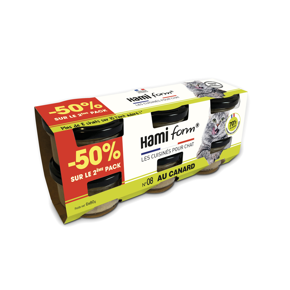 Pack 6 pots recette n°08 canard -50% sur 2eme pack