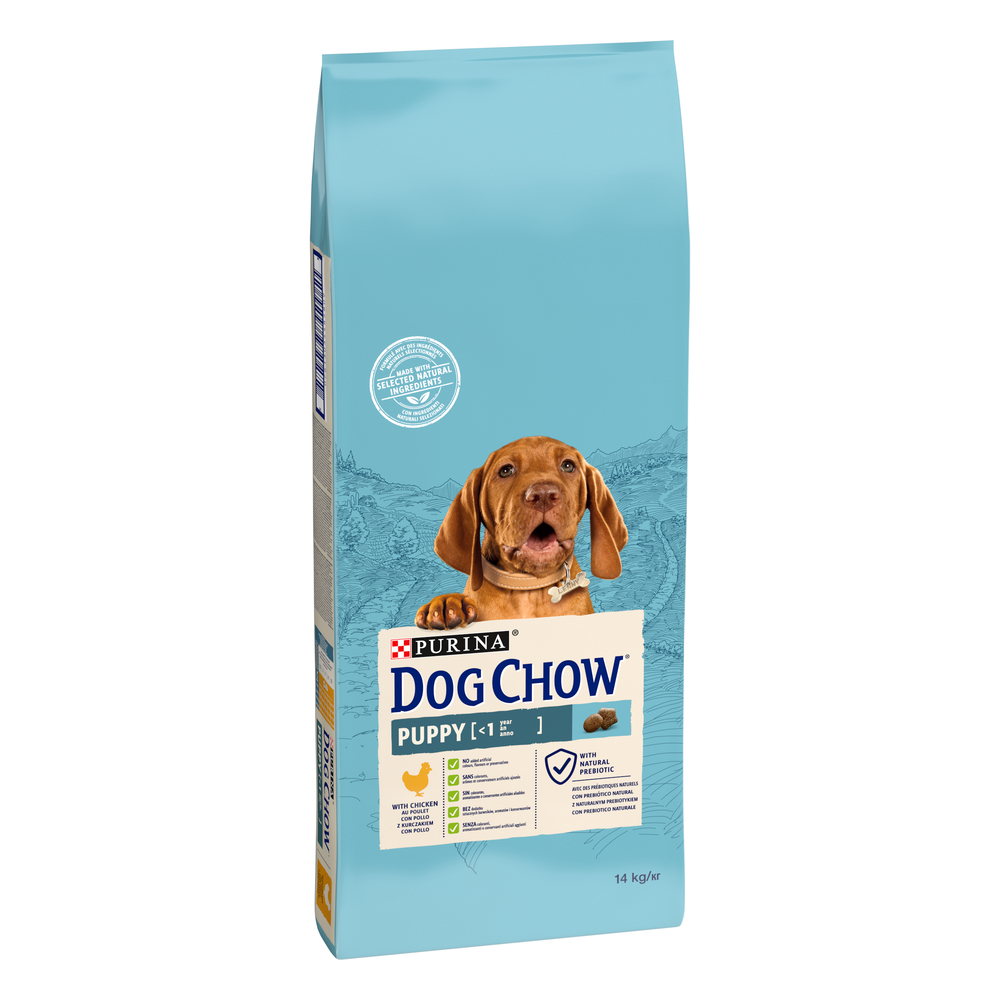 Croquettes Dog Chow Puppy pour chiot <lt/> 1 an au poulet 14 Kg