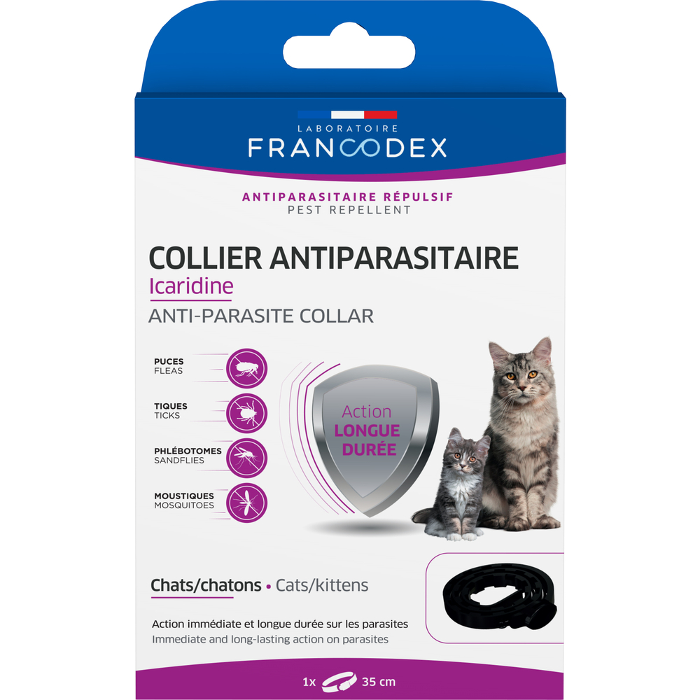 Collier antiparasitaire Icaridine pour chat et chaton