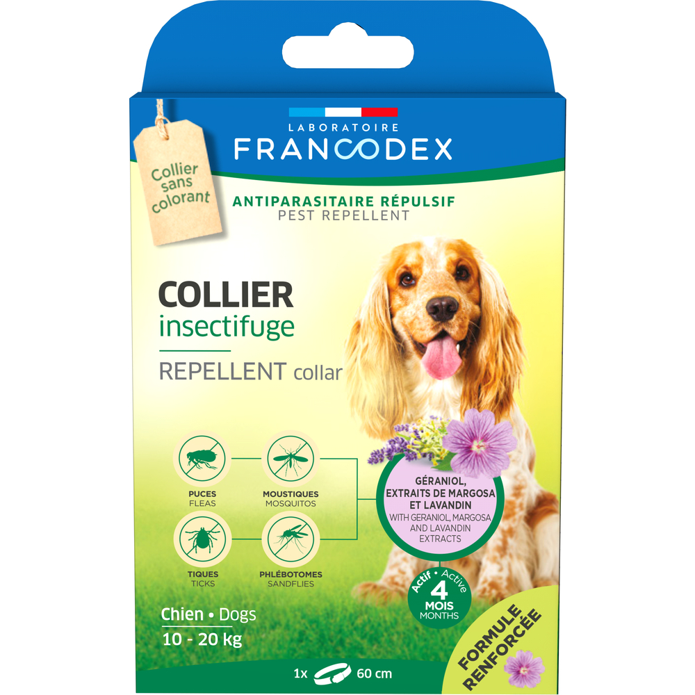 Collier insectifuge pour chien 10-20kg