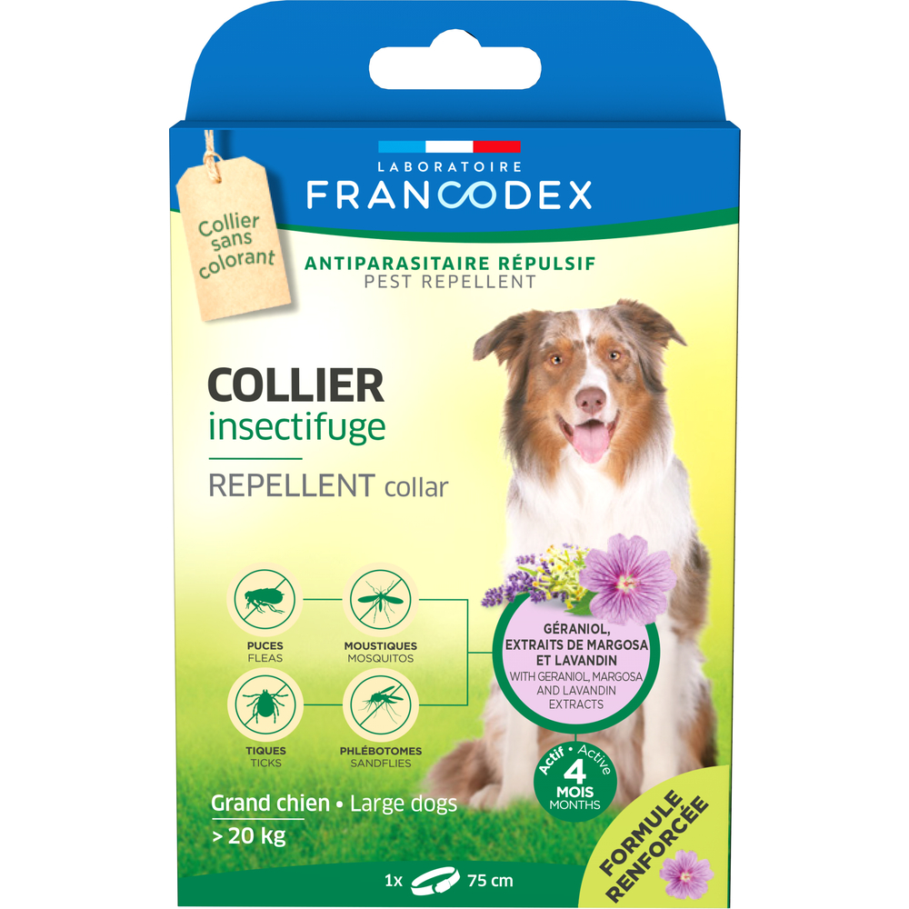 Collier insectifuge pour grand chien <lt/> 20kg