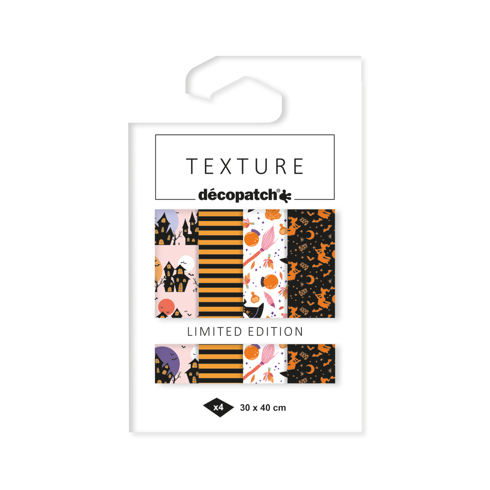 Pack de 4 Feuilles d'aluminium Décopatch pour décoration d'Halloween