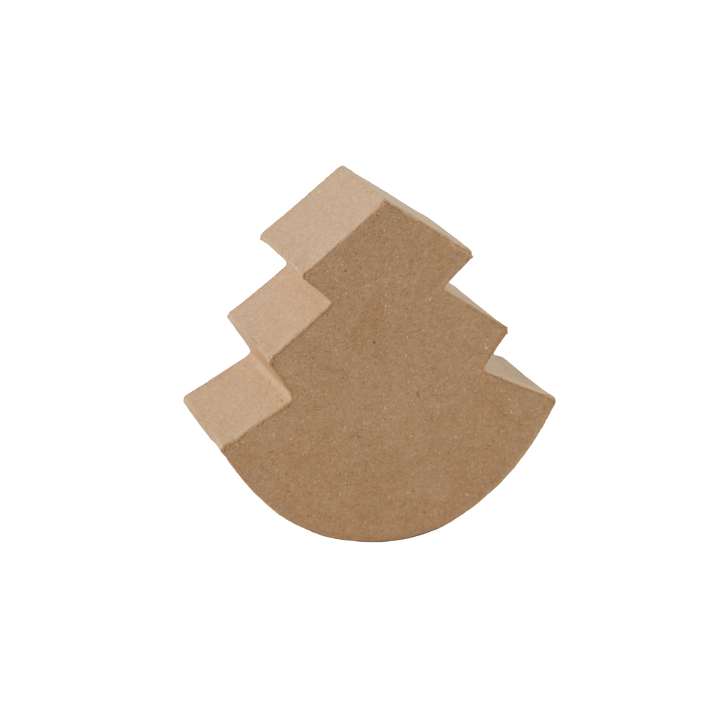 Sapin à bascule en papier mâché à décorer DIY - 12x12 cm