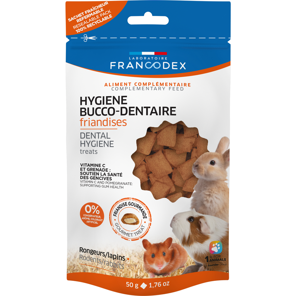 Friandises hygiène bucco-dentaire pour rongeurs /lapins 10g
