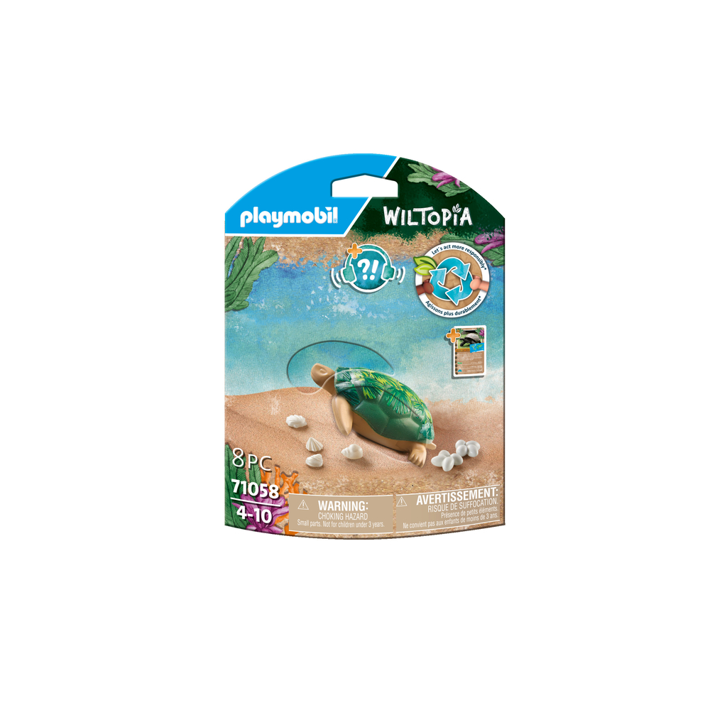 Figurine tortue géante pour enfant WILTOPIA en plastique - 8 pièces
