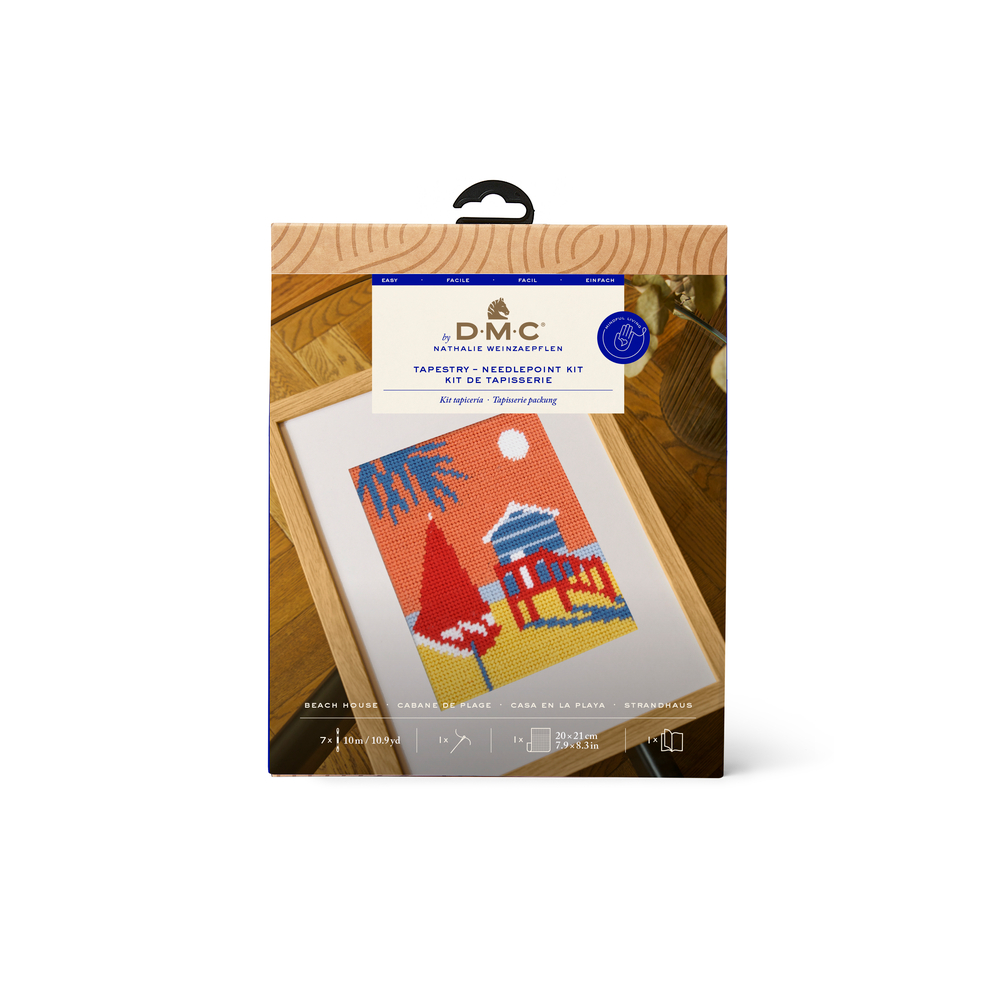 Kit de tapisserie à broder à motif cabane de plage