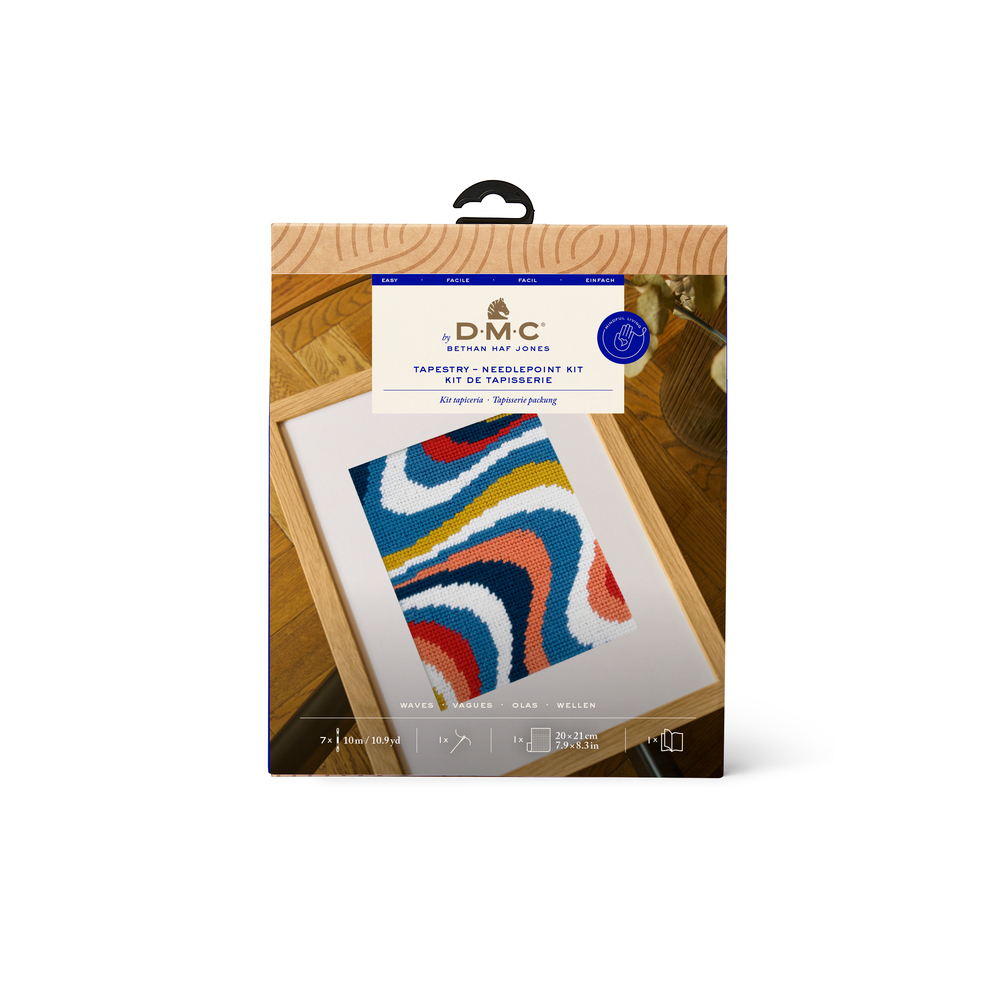 Kit de tapisserie à broder à motifs vagues