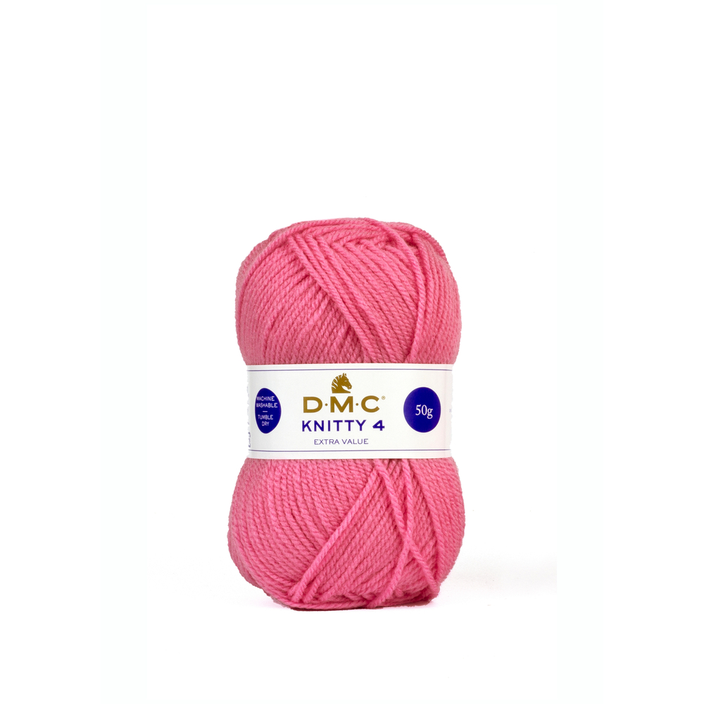 Pelote Knitty 4 en acrylique, coloris rose 616 - 50g