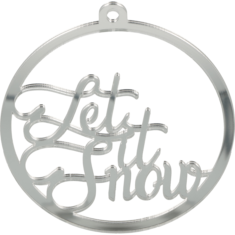 Suspension miroir acrylique boule Noël argentée l.I.S