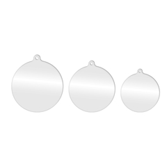 Set 3 boules Noël transparentes rondes acryliques