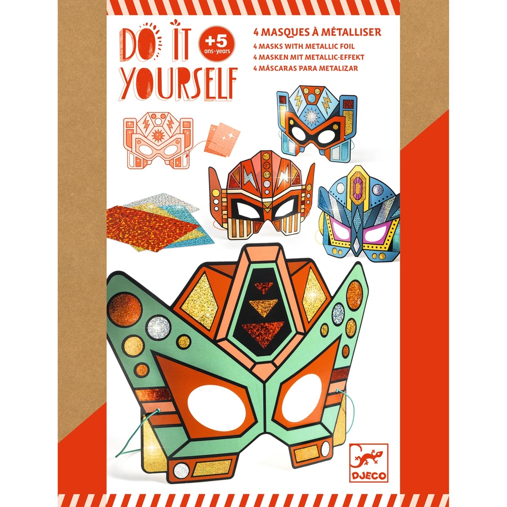 Kit créatif DIY : 4 masques à décorer