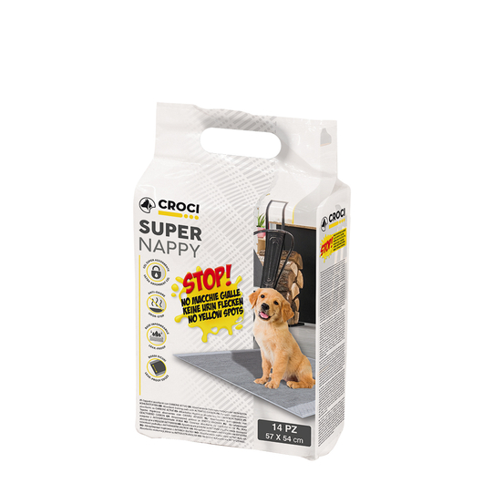 Tapis hygiénique super nappy pour chien 57x54 14 pièces