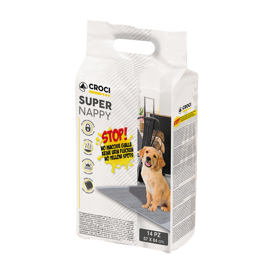 Tapis hygiénique super nappy pour chien 84x57 14 pièces