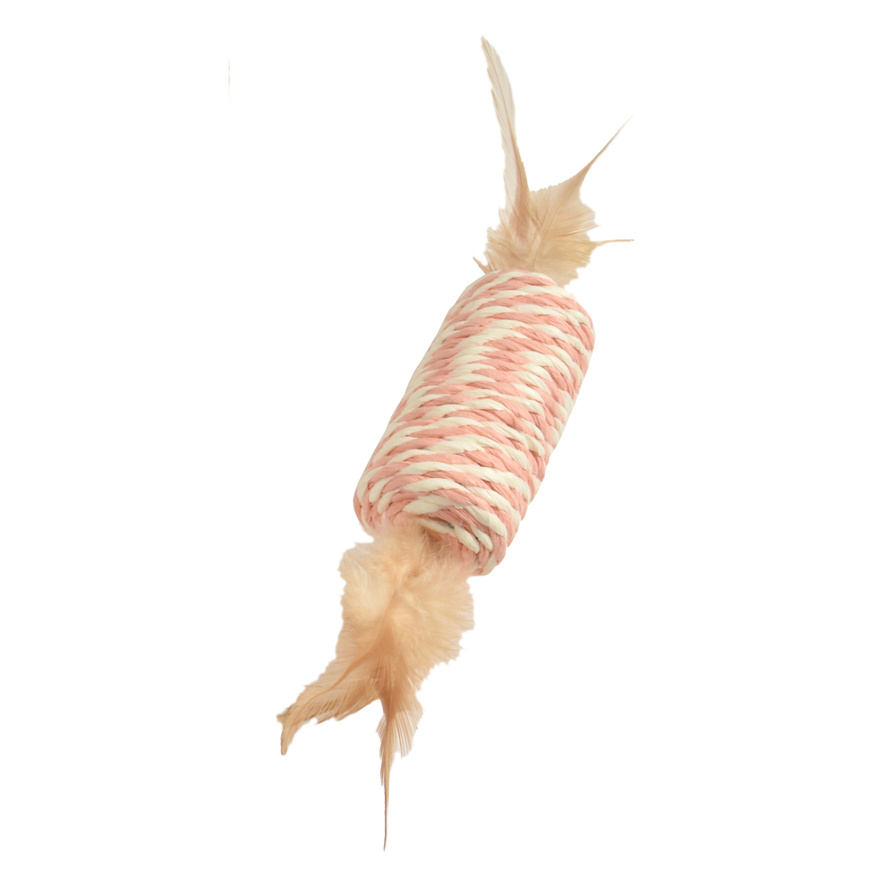 Jouet Tube rose pour chat 8x4x4 cm