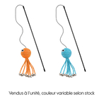 Canne à pêche pieuvre et clochettes pour chat - 2 coloris disponibles
