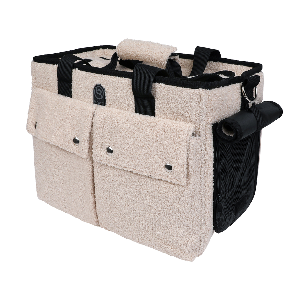 Sac baroudeur 40x21x30 cm écru pour chien