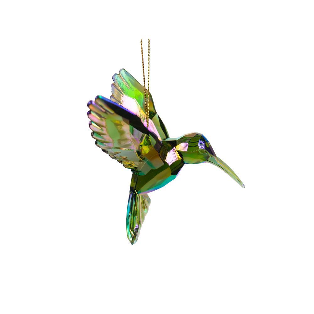 Suspension de Noël : colibri irisé - H.8cm