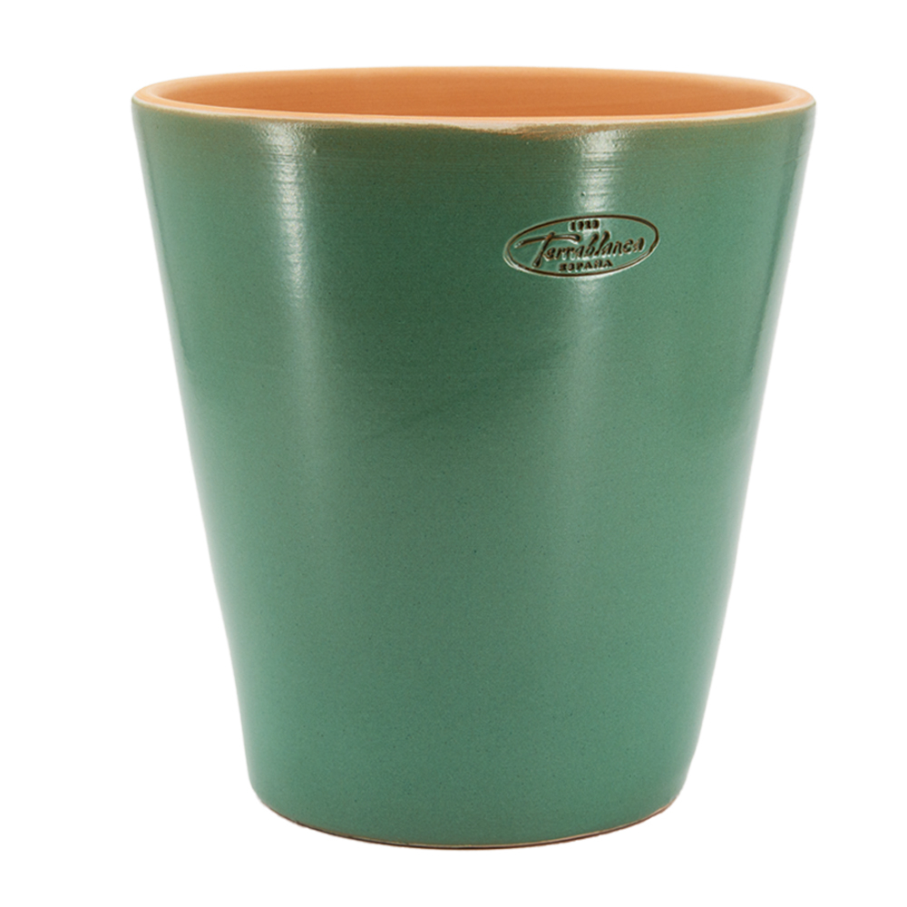 Pot Vaso Vert opal, en terre cuite émaillée - D.27xH.27cm