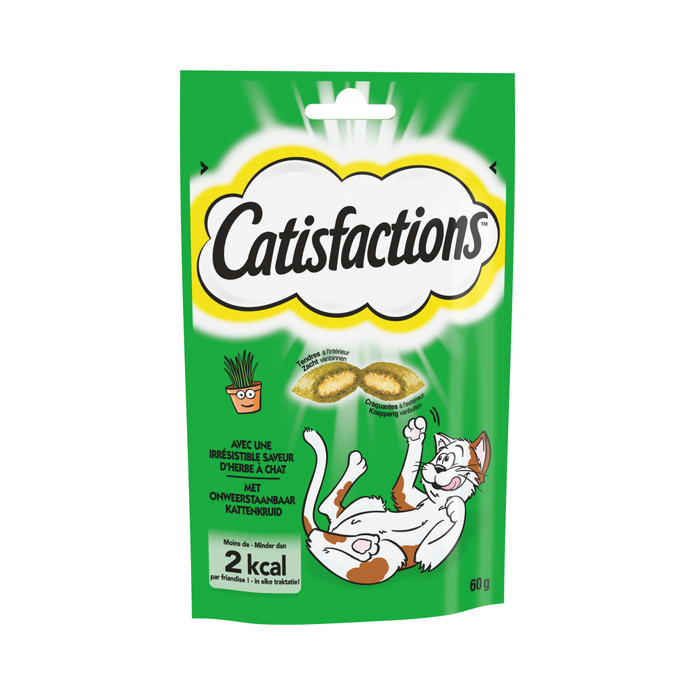 Friandises saveur d'herbe à chat pour chat 60g