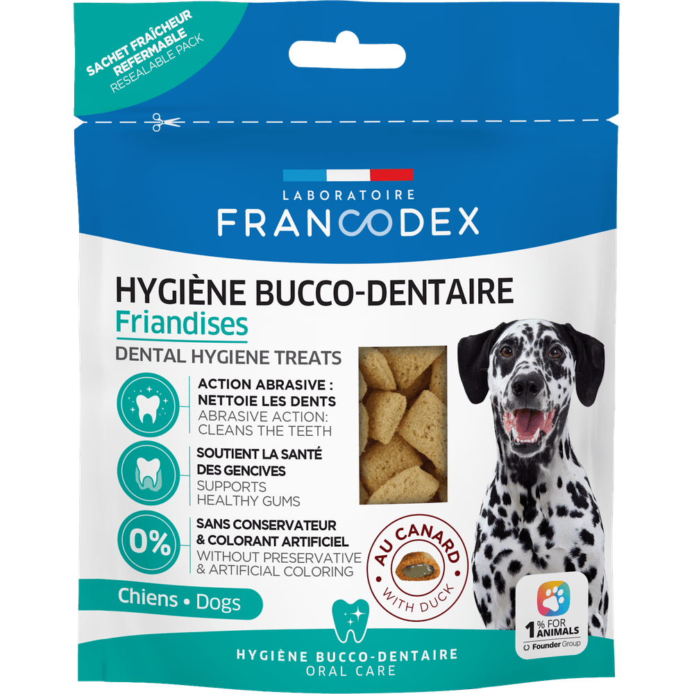 Friandises hygiene bucco-dentaire au canard pour chien 75 g
