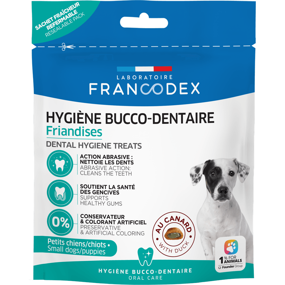 Friandises hygiene bucco-dentaire canard pour petit chien-chiot 75 g