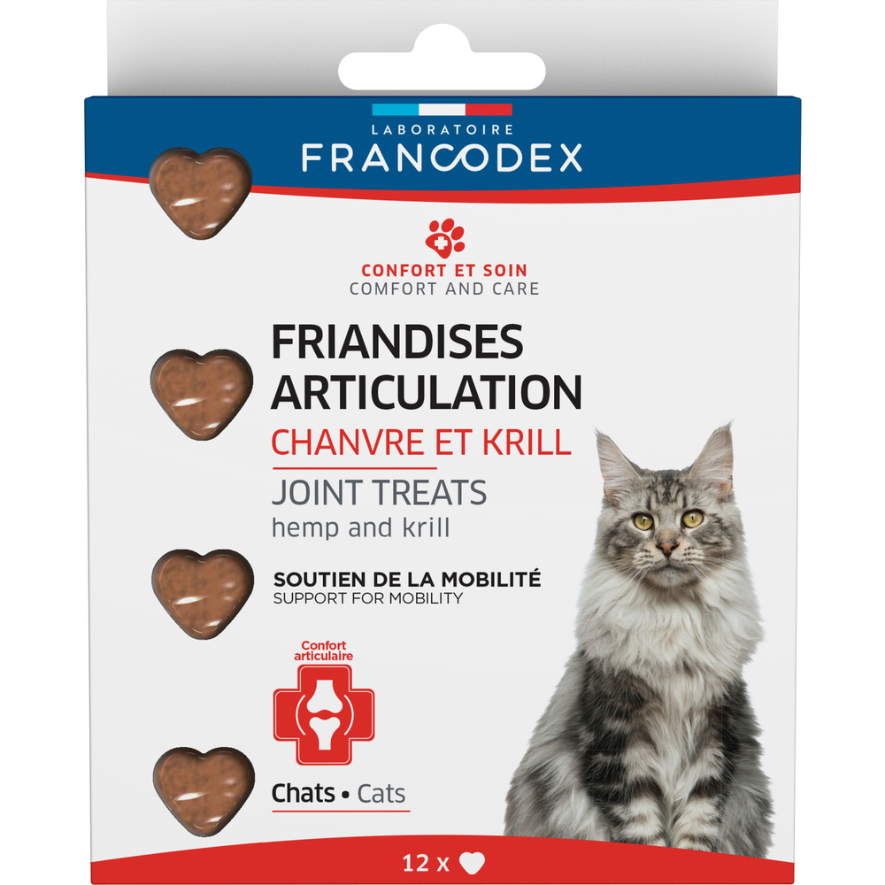 Friandises articulation chanvre et krill pour chat x12