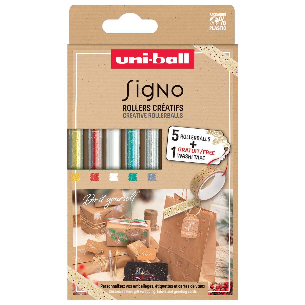Pochette de 5 stylos créatifs Rollerballs + 1 gratuit