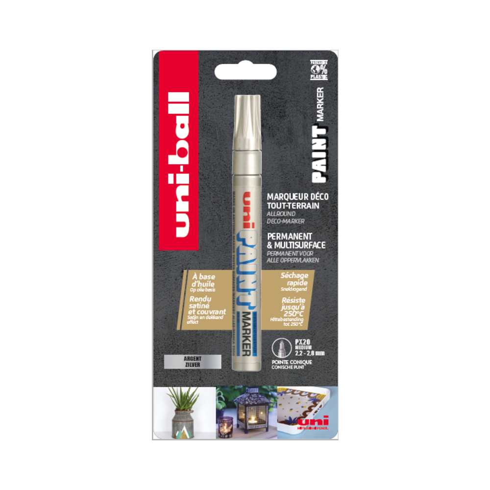 Marqueur tout support Uni-paint color Argent 
