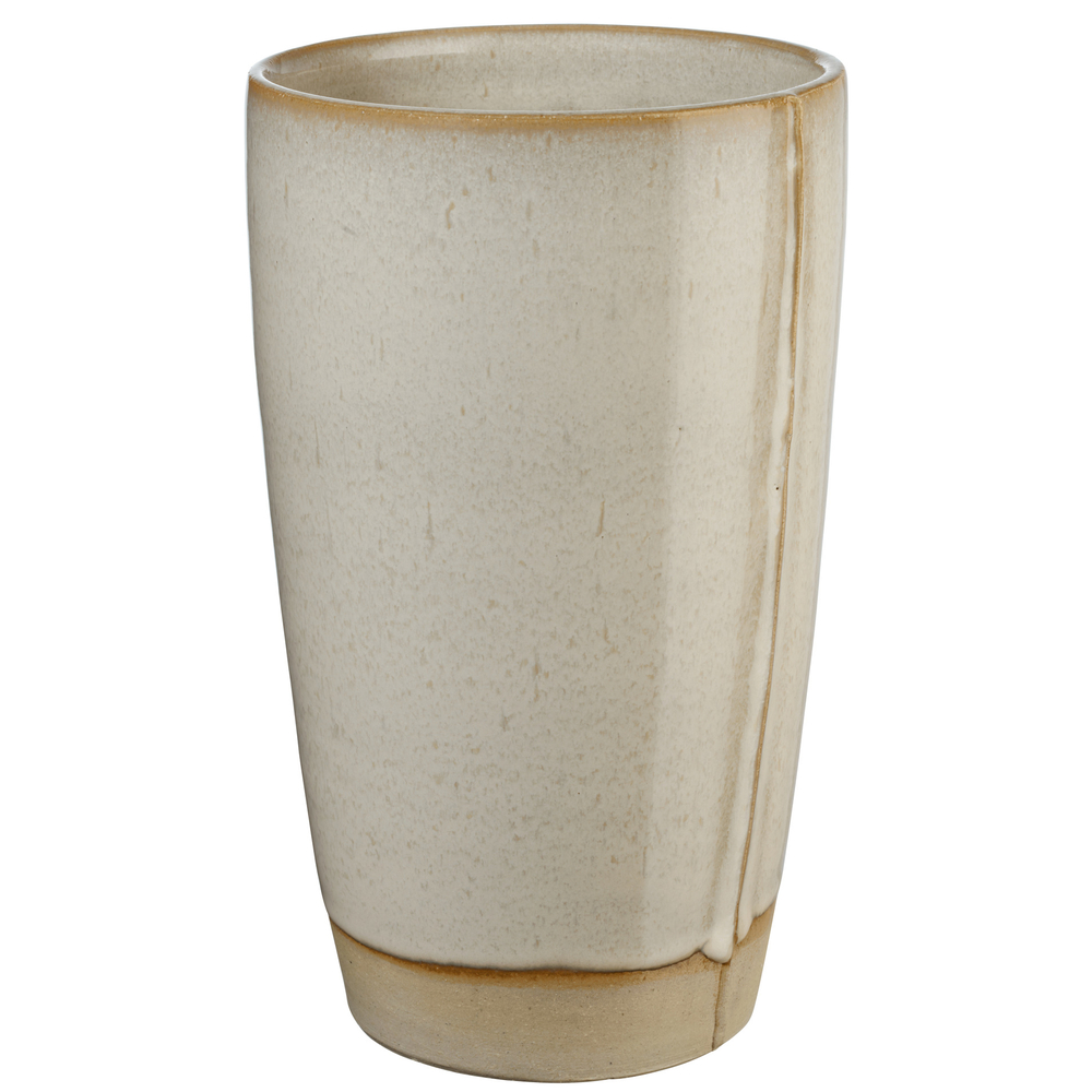 Vase Verana en grès, coloris beige - H.24cm