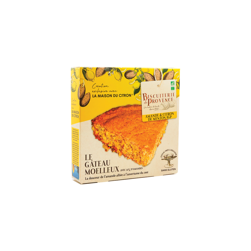 Gâteau moelleux, amande et citron de Menton Bio 225g 