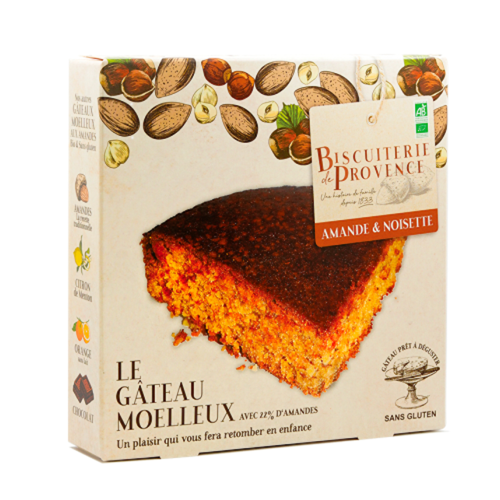 Gâteau moelleux, amande et noisette Bio 225g