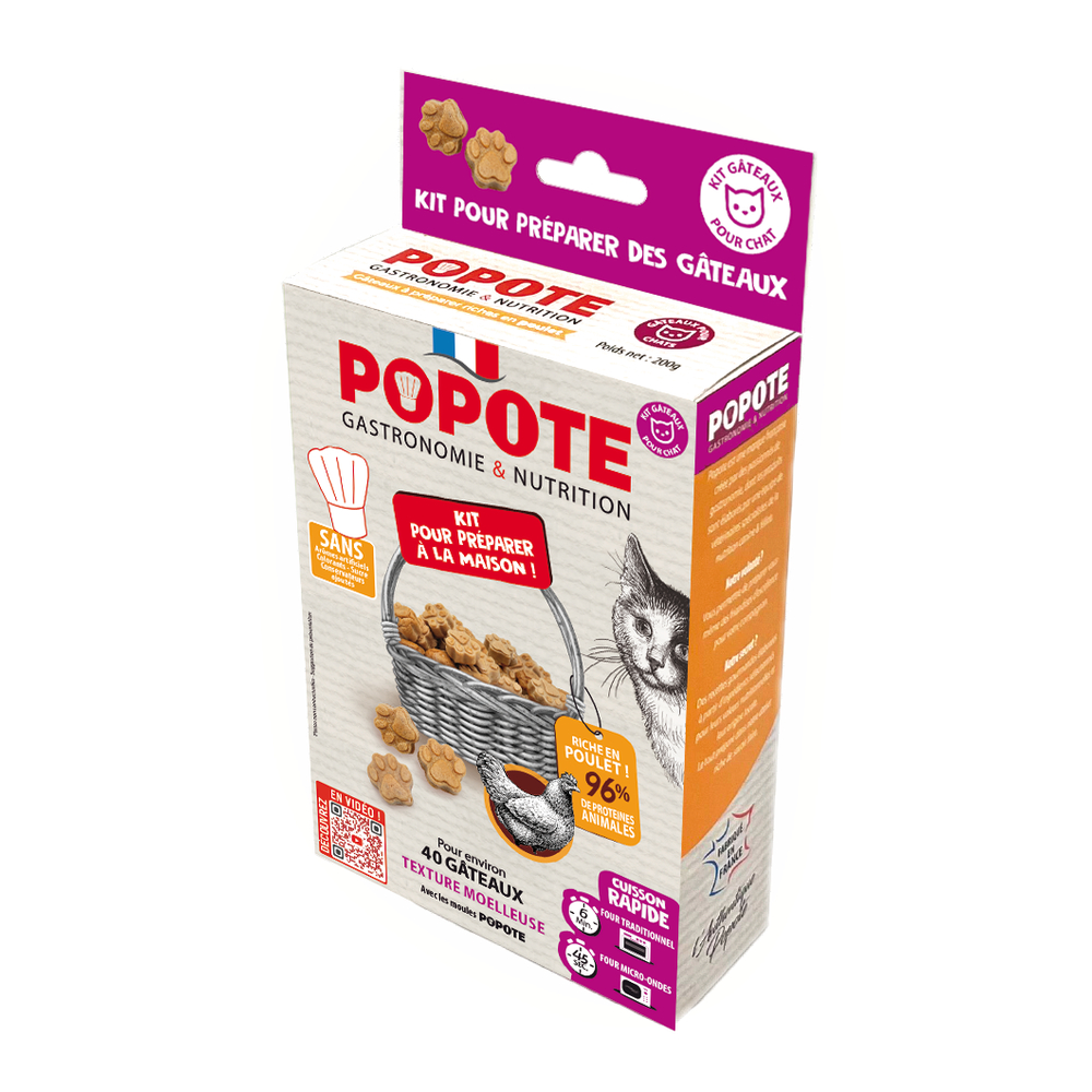 Kit préparation friandises au poulet pour chat 200g