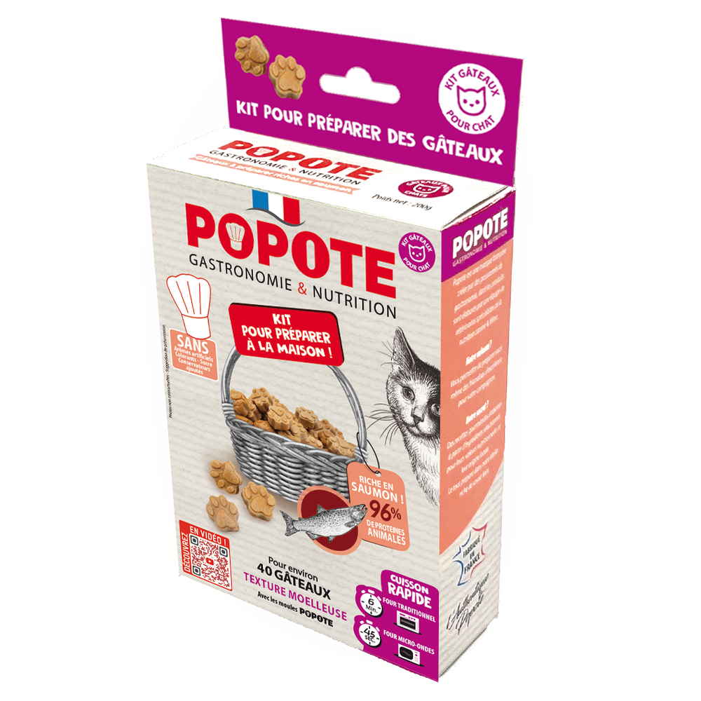 Kit préparation friandises au saumon pour chat 200g