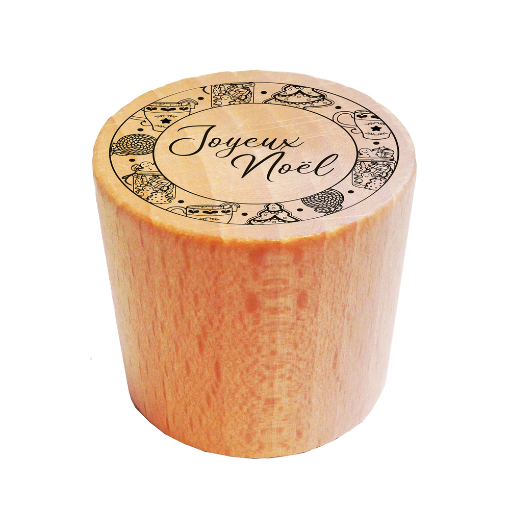 Tampon Bois rond Noel Gourmand