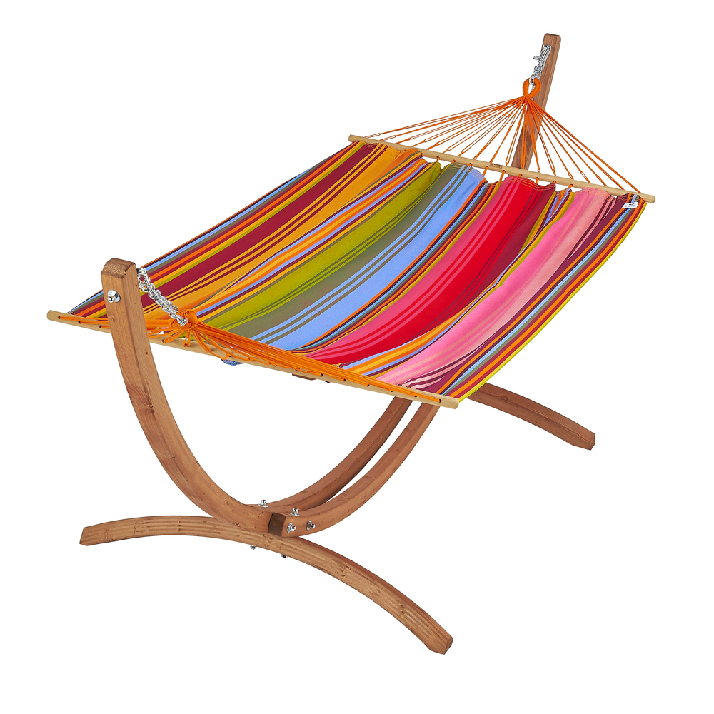 Hamac Carnaval avec structure en bois EsKapade 323x125x H.128cm